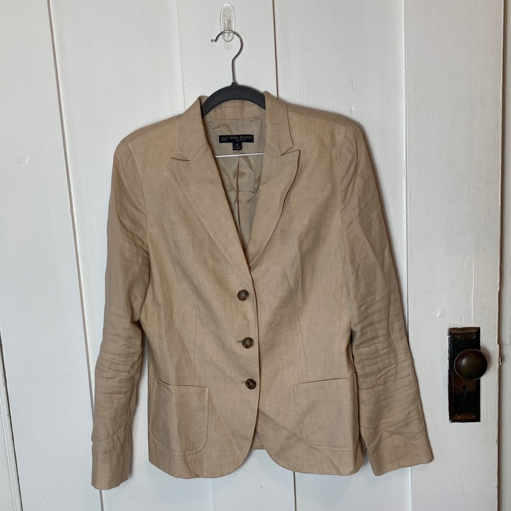 Brooks Brothers 346 Milano Fit Linen Blazer 10